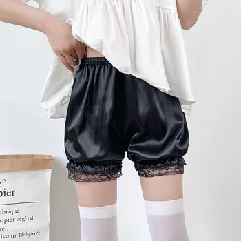 2023 Нови панталони под формата на тиква, женски мини защитни панталони, обикновена шорти-фенери, Гамаши, със завързана на ръба. Изображение 2