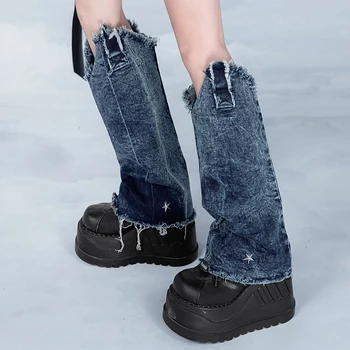 2023 Нови Чорапи-гети от плат деним в стил харадзюку в стил пънк, аксесоари Y2k, дамски готически Шик обикновена ежедневни покривала за крака, градинска облекло