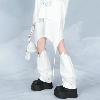 2023 Нови Чорапи-гети от плат деним в стил харадзюку в стил пънк, аксесоари Y2k, дамски готически Шик обикновена ежедневни покривала за крака, градинска облекло Изображение 2