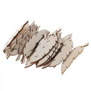 25 Бр. дървени парчета във формата на пера с вырезанным от дърво интериор за Коледно парти Изображение 2