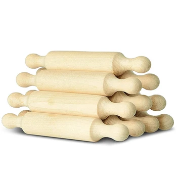 30X Дървена Мини-skalka дължина от 6 сантиметра, Кухненски Skalka за печене, Малък дървен валяк за тесто за деца, паста за празни приказки