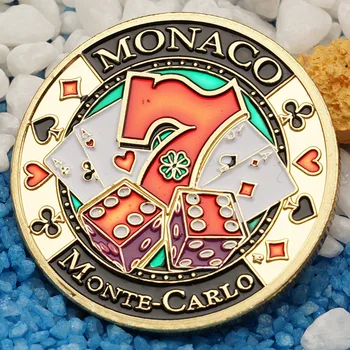 32-миллиметровая Възпоменателна Монета Казино Las Vegas Seven, Иконата с Микрорельефной Рисувани, Успех на Вас, Позлатен Медал Specie