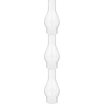 3шт Стъклена Керосин лампа Комин: Прозрачни плаващи Стъклени капаци, ръкави, лампа за маслена лампа, Резервни части за керосин тръби