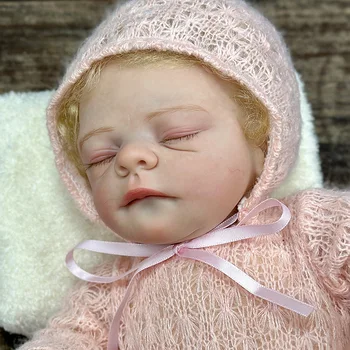 43 см раскрашенная кукла Реборн Бебето Биляна Размер на новороденото бебе 3D На кожата се виждат вените са подбрани художествена кукла