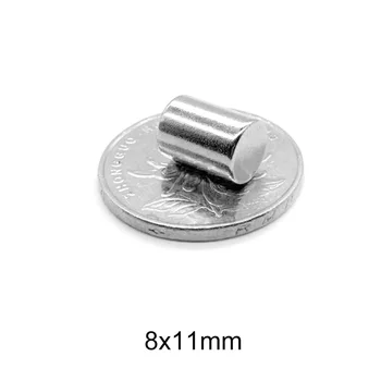 5 ~ 100ШТ 8*11 Кръг на Цилиндър С редкоземельным магнит диск N35 Мощен Неодимовый Магнит NdFeB 8x11 мм Постоянен магнит 8x11 мм