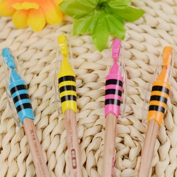 5 бр./лот Творчески механични моливи Little Bees 2,0 мм HB с острилка ви за моливи и гумичка, сладки канцеларски награди за студенти Изображение 2