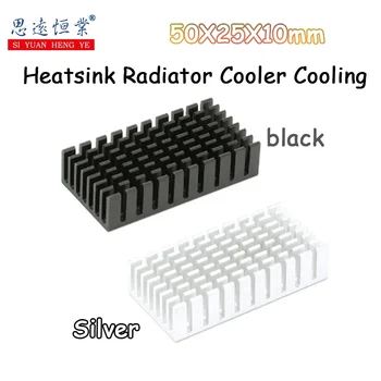 50x25x10 мм Радиаторный Охладител Охлаждане Ребра Алуминиеви Плача за Led Захранващ Транзисторного Модул IC ПХБ Черен 50*25*10 мм