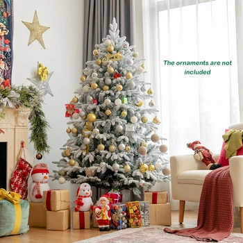 6-подножието на изкуствена Коледна елха с 260 led светлини, аксесоари за партита, Коледен фестивал, Директна доставка, САЩ Изображение 2