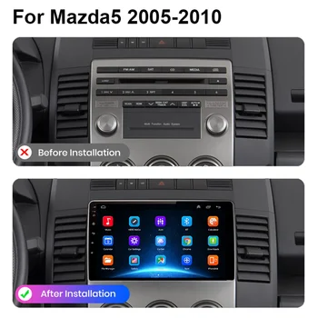 Android Автомобилното Радио Carplay за MAZDA 5 от 2005 2006 2007 2008 2009 2010 2009 2010 Мултимедиен Плейър GPS Навигация DSP Авто Стерео Изображение 2