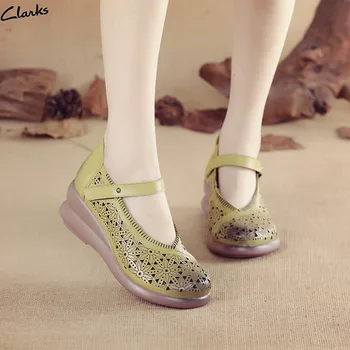 Birkuir/ Оригинални дамски обувки на танкетке с изрезки на дебелите обувки, елегантни дамски обувки-куки от естествена кожа в ретро стил Изображение 2