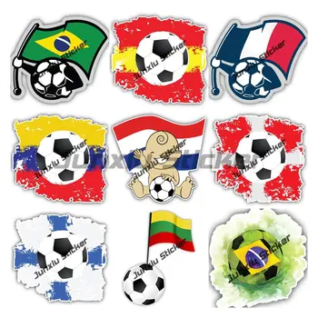 Cartoony футболна топка със стикер на флаг на Франция, карта на хартата, футболни стикери за автомобили, бронята на камиона, Забавни декорации, аксесоари