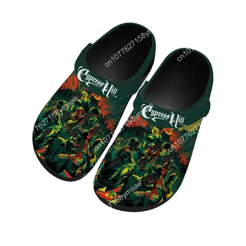 Cypress Hill Home Запушват Мъжки Дамски сандали за тийнейджъри, Обувки за градината, зашити на поръчка, Черна Неделно дишащи обувки, чехли с дупки Изображение 2