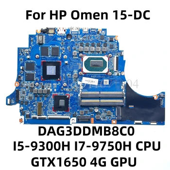 DAG3DDMB8C0 За Дънната платка на лаптоп HP Omen 15-DC с процесор I7-9750H I5-9300H GTX1650 4G GPU дънната Платка L51790-601 L51790-001