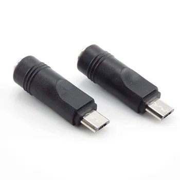 DC 5,5 *2,1 мм Щепсела от Контакта към Micro USB Конектор За Захранване на Датчиците Жак Адаптер за Зарядно за Лаптоп/ Таблет/ Мобилен Телефон Изображение 2