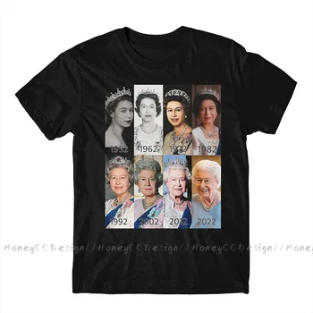 Elizabeth Alexandra, Боже, Пази кралицата, Памучен тениска с принтом Camiseta Hombre За мъже, модни градинска риза в подарък Изображение 2
