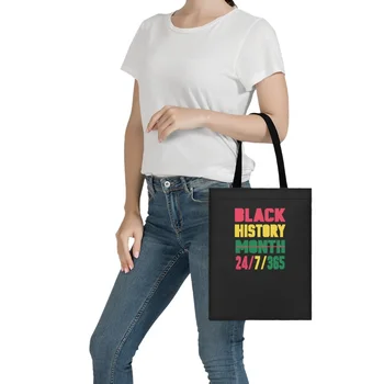 FORUDESIGNS Дамска чанта-тоут, Черна, тематичен дизайн месеца история, стилна и удобна чанта през рамо с едно рамо Изображение 2