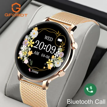 Gfordt 2023 Новите Смарт часовници ECG + ТОЧКИ, Женски Смарт часовници С Bluetooth-Разговори, Модерни водоустойчиви Дамски Часовници За Момичета, Фитнес Гривни