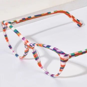 HEPIDEM, Боядисана клетчатая Ацетатная рамки за оптични очила, женски нови очила по рецепта 