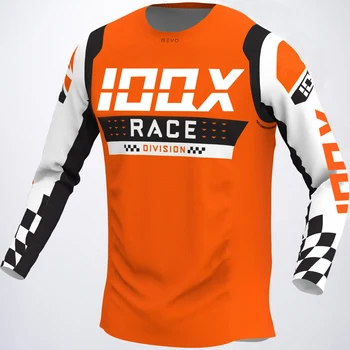 IOQX Competition Orange REVO FLOW LE За офроуд MX ATV МТБ, мъжки оборудване за каране на велосипед, тениски за мотокрос