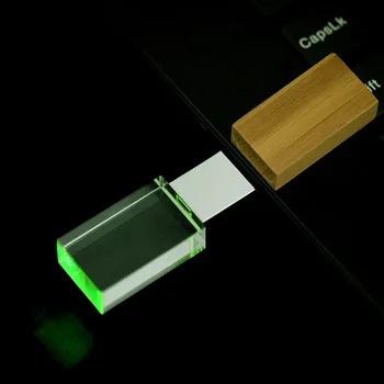 JASTER Цветни Led Crystal USB 2.0 Флаш Устройства, 128 GB Безплатен Потребителски Логото на Писалка-Устройство Шапка Сватбена Фотография Подарък USB-Памет от 64 GB