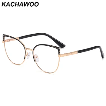 Kachawoo против blue light очила в метални голям рамка черен леопардовый бял женски котешко око очила в рамки женски популярни подаръци за рожден ден Изображение 2