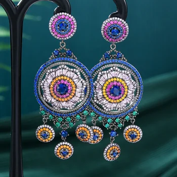 Kellybola Луксозни модни обеци-капки за жени Сватбени обици с покритие Mirco Кубичен циркон CZ Модни бижута високо качество