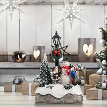 Kerst Gloeiende Dorp Hars Украшение Срещнах Строителен Комплект За Дома На Дървото Подарък Kerst Gloeiende Kleine Huis Decoratie Изображение 2