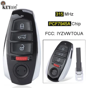 KEYECU 315 Mhz 7953 Чип IYZVWTOUA P/N: 7P6-959-754 4 Подмяна на бутона Smart Remote Ключодържател за Volkswagen Touareg 2011-2018