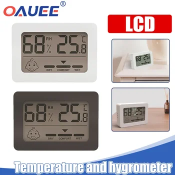 LCD Дигитален Термометър-Влагомер за Дома на Електронен Измерител на температурата с смайликом, измерване на датчика на температурата, Мини-Електронен Термометър