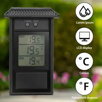 LCD Дигитален Термометър за Домашно следи Температурата В помещението и на открито -20 ~ 50 ℃ Максимален И Минимален Термометър За Градински Оранжерии Изображение 2