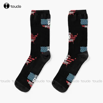 Let ' S Go Brandon Чорапи Чорапи-чехли Персонализирани Потребителски Унисекс Чорапи за възрастни, юноши и младежи с дигитален печат 360 ° Коледен подарък