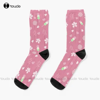 Mitsuri Kanroji Pattern 3 Чорапи Чорапи Коледен Подарък За Поръчка На Унисекс Възрастни Юношески Младежки Чорапи На Жените И Мъжете 360 ° Цифров Печат