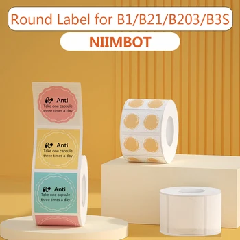 NiiMBOT B21 B3S B1 Кръг Стикер За Печат на Етикети, Самозалепващи Термална Водоустойчива Хартия За Запечатване на Тортата С Цифров Номер