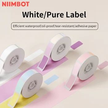 NiimBot D11 Бяла / цветна / прозрачна хартия за печат на етикети, Поименна стикер, Водоустойчив самозалепваща хартия за анимационни етикети