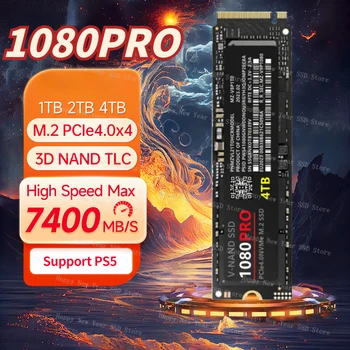 PCIe Gen 5.0X4 Оригинален SSD 1080PRO M2 2280 Nvme 1 TB И 2 TB 4 TB Вътрешен Твърд Диск високоскоростни SSD HDD за Лаптоп PS5 PS4 PC