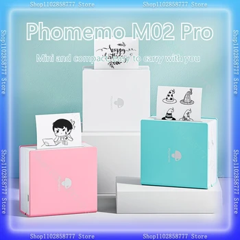 Phomemo M02pro Принтер за Етикети Термотрансферен Bluetooth 300 dpi Мини Джобен Фото Принтер За Офиса, Дома Организация И Diy