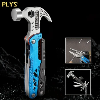 PLYS-Открит многофункционален гаечен ключ, чук, клещи, преносим нож за самозащита, сгъваем нож за къмпинг в полеви условия Изображение 2