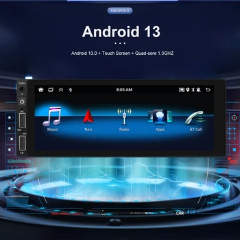 Podofo 1 Din Android Авто Радио Мултимедия Playe Авторадио CarPlay 6,86 инчов Автомобилен Стереоплеер за VW, Nissan, Toyota и Honda Изображение 2