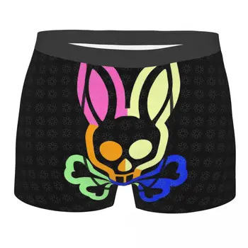 Psycho Rabbit Цветен дизайн, Мъжки слипове-боксерки, слипове Psycho Rabbit, Дишащи, висококачествени подаръци за рожден Ден