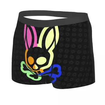 Psycho Rabbit Цветен дизайн, Мъжки слипове-боксерки, слипове Psycho Rabbit, Дишащи, висококачествени подаръци за рожден Ден Изображение 2