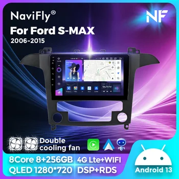 QLED 1280*720P Автомобилното Радио С Екран на Android За Ford S Max и S-MAX 2006-2015 Стерео GPS Carplay Auto Двойни Вентилатори за Охлаждане 2Din