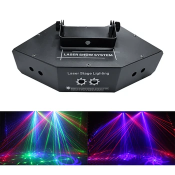 RGB Лазер /Сканиране с лампа с горивото DMX512/DJ Цветен 6-линзовый скенер /Проектор /DJ Ефект лъч за дискотеки под формата на вентилатора Изображение 2