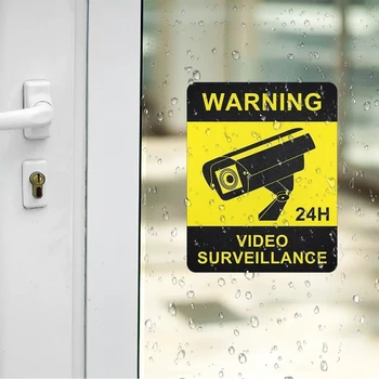 T47 # Предупредителни Етикети Камера За Видеонаблюдение, Аларма Стикер На Предупредителен Стикер Знаци