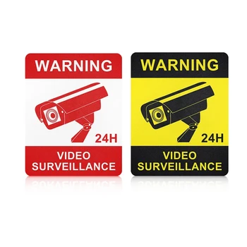 T47 # Предупредителни Етикети Камера За Видеонаблюдение, Аларма Стикер На Предупредителен Стикер Знаци Изображение 2