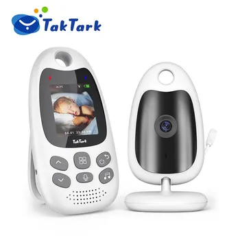 TakTark 2,0-инчов безжичен бебефони и радионяни с двупосочна връзка, мониторинг на температурата, камера за наблюдение на сигурността новородени