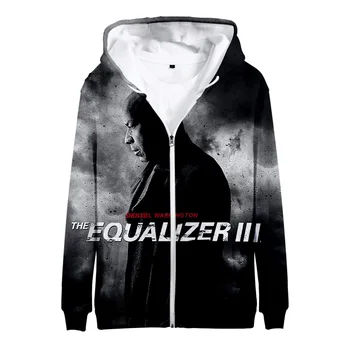 The Equalizer 3 Блузи с цип 3D Унисекс Модни hoody с качулка и дълъг ръкав Ежедневни градинска дрехи с цип