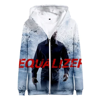 The Equalizer 3 Блузи с цип 3D Унисекс Модни hoody с качулка и дълъг ръкав Ежедневни градинска дрехи с цип Изображение 2