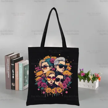 Tokio Hotel Group Music Y2K Rock, Женствена чанта за пазаруване, холщовая чанта-тоут, чанти през рамо, Пазарска чанта, чанта от черен плат, екологично Чисти