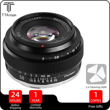 TTArtisan 50mm F2 Prime Обектив с Пълен Ръчно Фокусиране за Sony E Canon EOS RF Fujifilm X Nikon Z Olympus Panasonic M43