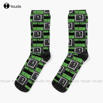 Videodrome - Оръфан чорапи Чорапи за жени Персонализирани Потребителски Унисекс за възрастни, юноши, младежи, чорапи за уличен скейтборд, Забавни
